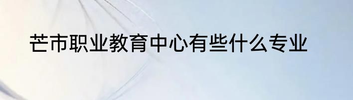 芒市职业教育中心有些什么专业
