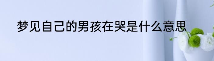 梦见自己的男孩在哭是什么意思