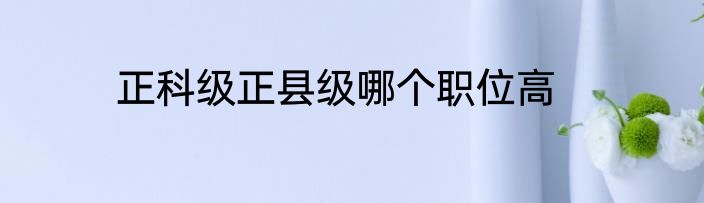 正科级正县级哪个职位高