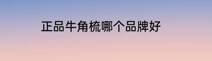 正品牛角梳哪个品牌好