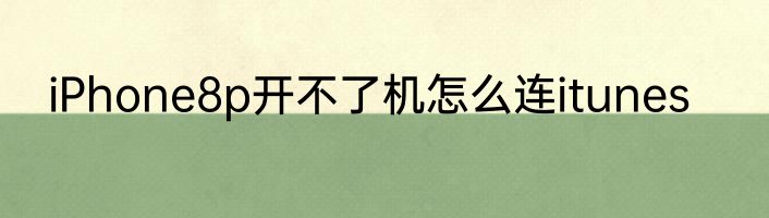 iPhone8p开不了机怎么连itunes