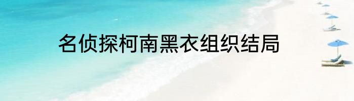 名侦探柯南黑衣组织结局