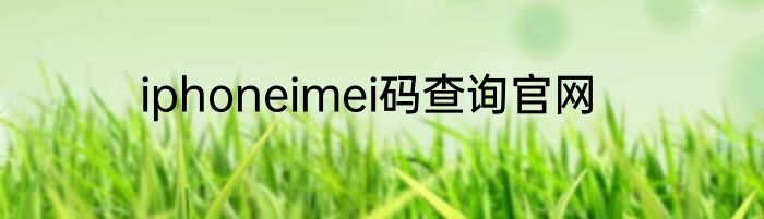 iphoneimei码查询官网