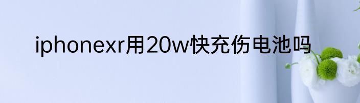 iphonexr用20w快充伤电池吗