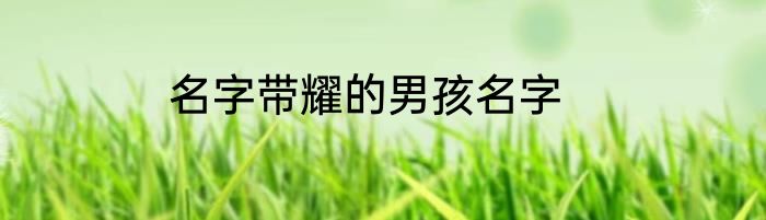 名字带耀的男孩名字