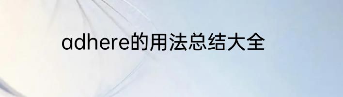 adhere的用法总结大全