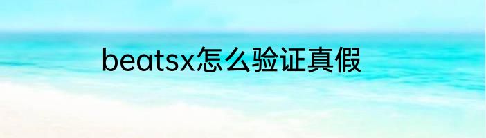 beatsx怎么验证真假