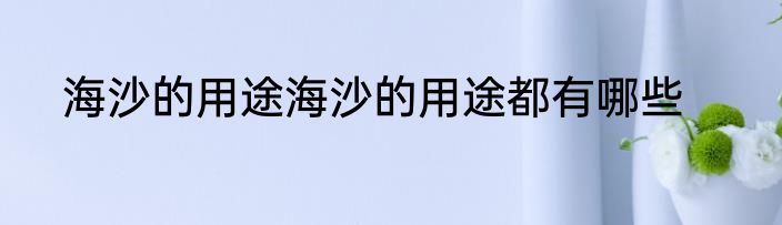 海沙的用途海沙的用途都有哪些