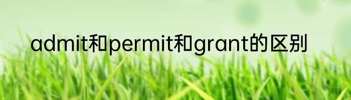 admit和permit和grant的区别