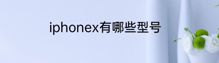 iphonex有哪些型号