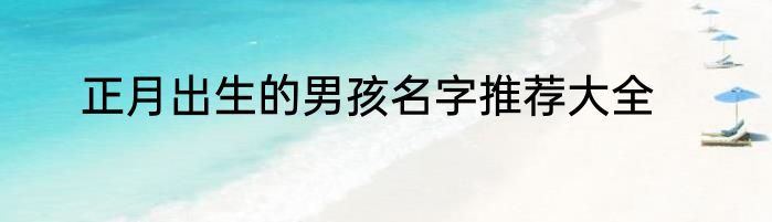 正月出生的男孩名字推荐大全
