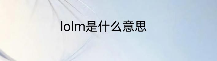 lolm是什么意思