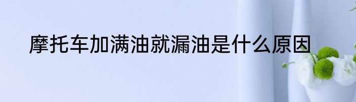 摩托车加满油就漏油是什么原因