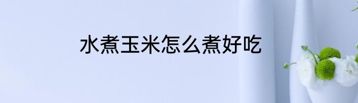 水煮玉米怎么煮好吃