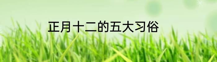 正月十二的五大习俗