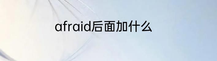 afraid后面加什么