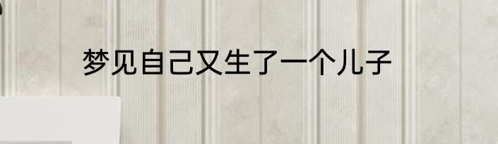 梦见自己又生了一个儿子
