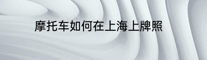 摩托车如何在上海上牌照