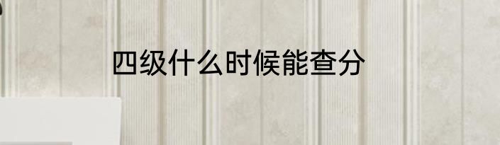 四级什么时候能查分