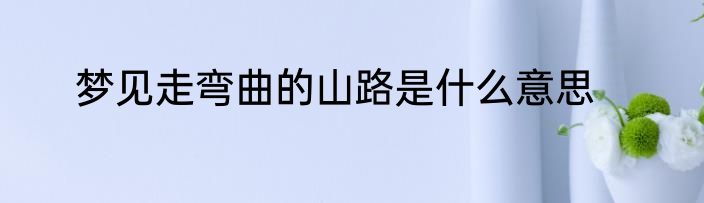 梦见走弯曲的山路是什么意思