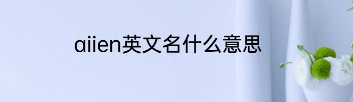aiien英文名什么意思