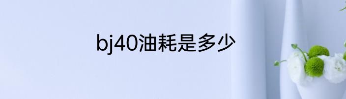 bj40油耗是多少