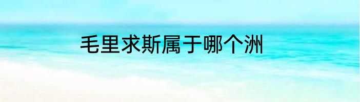 毛里求斯属于哪个洲