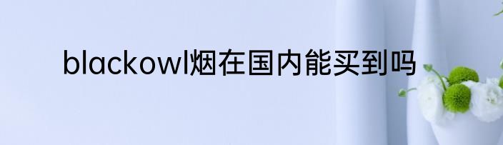 blackowl烟在国内能买到吗