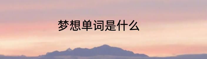 梦想单词是什么