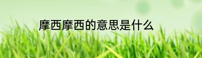 摩西摩西的意思是什么