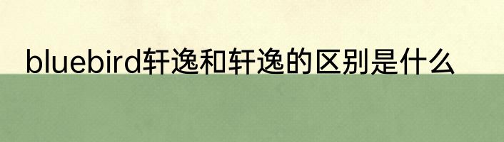 bluebird轩逸和轩逸的区别是什么