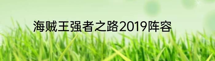 海贼王强者之路2019阵容