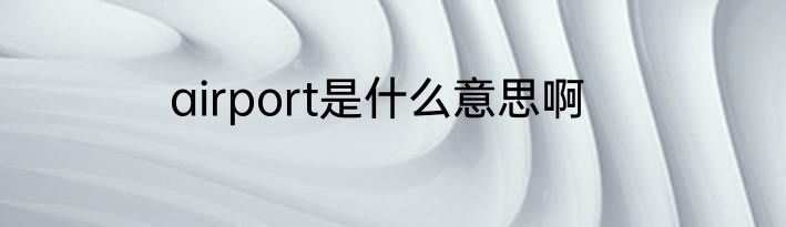 airport是什么意思啊