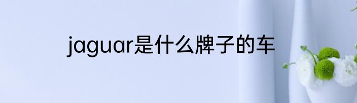 jaguar是什么牌子的车