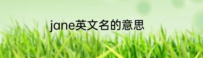 jane英文名的意思