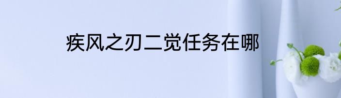 疾风之刃二觉任务在哪