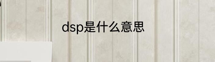 dsp是什么意思