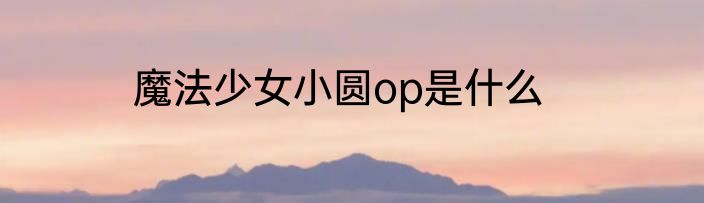 魔法少女小圆op是什么