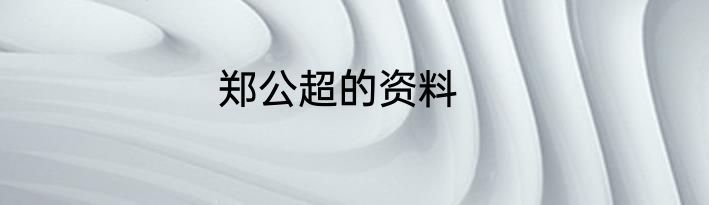 郑公超的资料