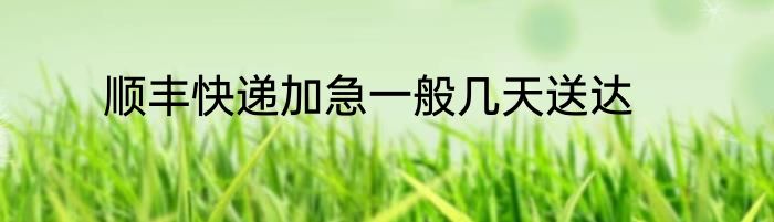 顺丰快递加急一般几天送达