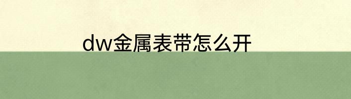 dw金属表带怎么开