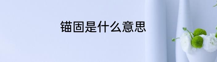 锚固是什么意思