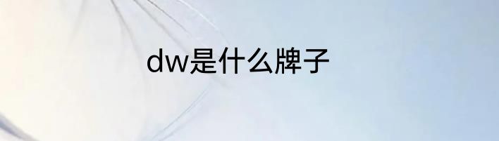 dw是什么牌子