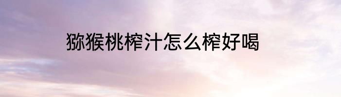 猕猴桃榨汁怎么榨好喝