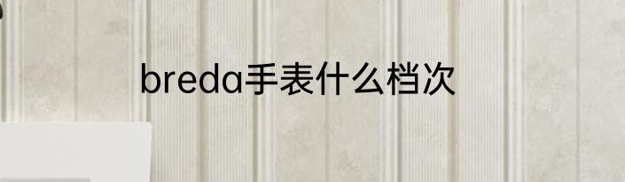 breda手表什么档次