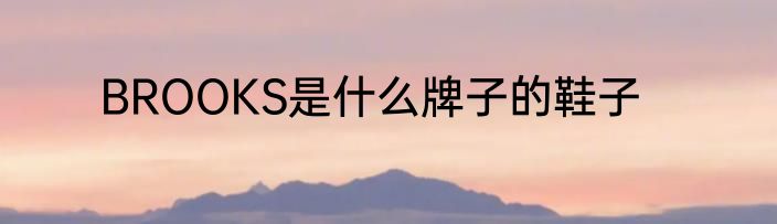 BROOKS是什么牌子的鞋子
