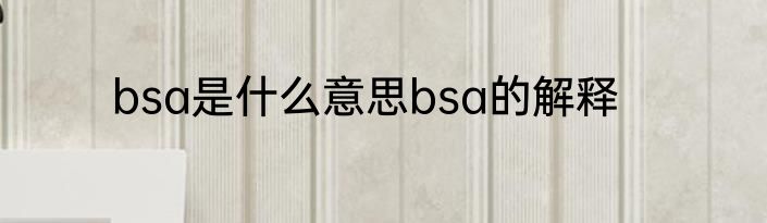 bsa是什么意思bsa的解释