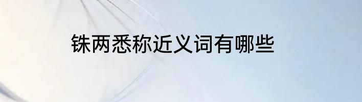 铢两悉称近义词有哪些