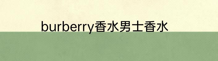 burberry香水男士香水