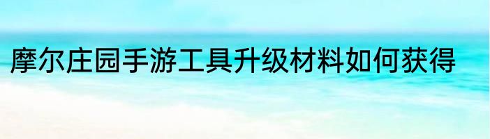 摩尔庄园手游工具升级材料如何获得